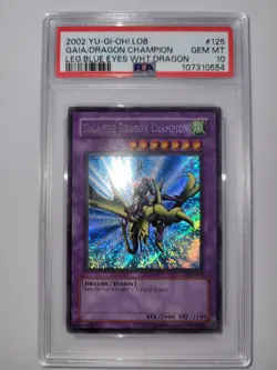 2002 Yu-Gi-Oh! Gaia The Dragon Champion LOB-125 PSA GEMT MINT 10 - Image 4