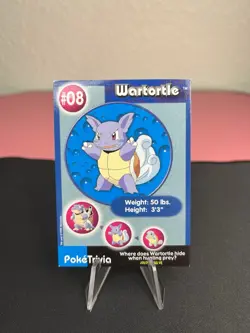 Wartortle #08 Mewtwo Strikes Back Pokemon Movie Burger King PokeTrivia Card - Image 1
