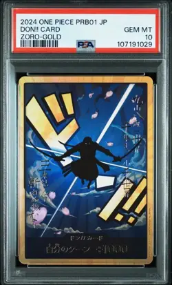 2024 JAPANESE ONE PIECE CARD PRB01 JP DON!! CARD ZORO-GOLD PSA 10 BANDAI NAMCO - Image 1