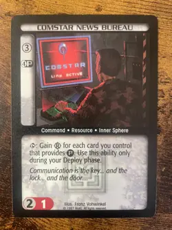 Battletech CCG TCG Trading Card Game Rare Mercenaries Comstar News Bureau - Image 1