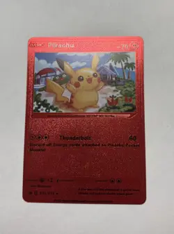 Pikachu Thunderbolt Red Foil Fan Art Display Card 075/073 Card NM - Image 1