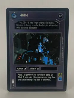 Star Wars CCG 1995 Premiere DS-61-3 and Black 3 Card - EXCELLENT CONDITION - Image 2