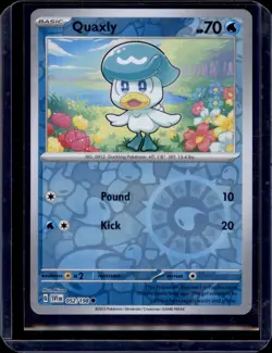 Quaxly SV01: Scarlet & Violet Base Set Pokemon #052/198 Reverse Holo NM+ - Image 1