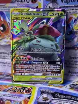 Pokemon Celebi & Venusaur GX 1/181 Team Up Ultra Rare Near Mint Pack Fresh - Image 1