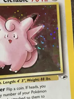 Erika's Clefable 3/132 HOLO Gym Heroes Challenge Pokemon TCG WOTC NM w/ SWIRL! - Image 2