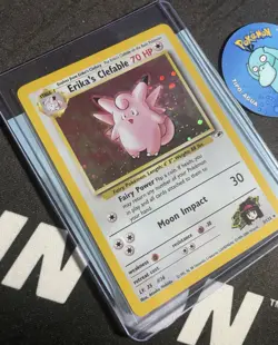 Erika's Clefable 3/132 HOLO Gym Heroes Challenge Pokemon TCG WOTC NM w/ SWIRL! - Image 5