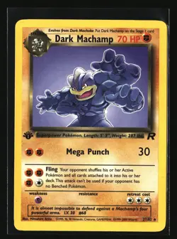 Pokemon DARK MACHAMP 27/82 1st Edition (2000 Team Rocket) NM/Near Mint - Image 1