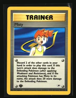 Pokemon MISTY 102/132 1st Edition (2000 Gym Heroes) NM/Near Mint - Image 1