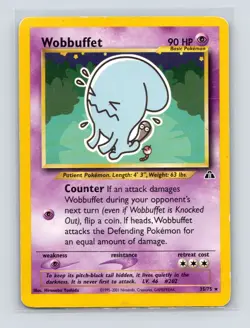 Pokemon TCG Wobbuffet (35) 35/75 Neo Discovery Unlimited MP - Image 1