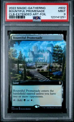 MTG Bountiful Promenade Extended Art Foil Battle for Baldur's Gate PSA 9 Mint - Image 1