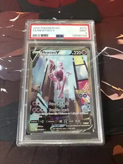 Pokemon TCG Mewtwo V 072/078 Pokemon GO Alternate Full Art PSA 9 - Image 1