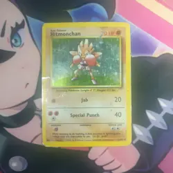 1x Hitmonchan 7/102 Base Set Holo Heavy Play Pokemon - Image 1