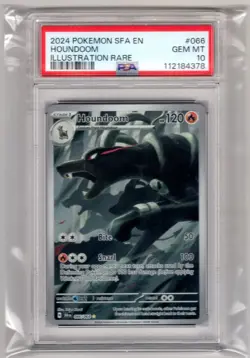 2024 POKEMON SHROUDED FABLE SFA EN HOUNDOOM ILLUSTRATION RARE PSA 10 GEM MINT - Image 1