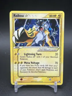 Pokemon Gold Star Raikou 114/115 Unseen Forces LP+/NM - Image 1