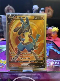 2022 Pokemon TCG Lucario V SWSH213 Black Star Promo Ultra Rare Holo - Image 1