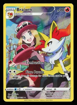 Braixen TG01/TG30 Ultra Rare Silver Tempest Pokemon Card - Image 1