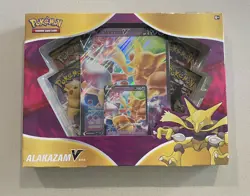 NEW POKEMON TCG Alakazam V Box 4 Booster Packs + Alakazam V Promo Cards - Image 1