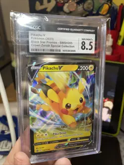Pikachu V SWSH285 SWSH: Sword & Shield Promo Cards Holo, CGC 8.5 Near Mint TCG - Image 1