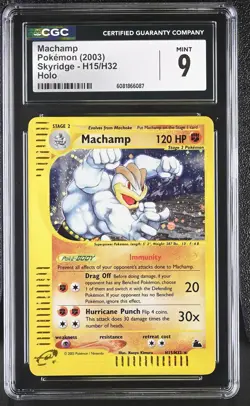 CGC 9 MINT Machamp 2003 Skyridge H15/H32 Holo Pokemon Card - Image 1