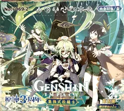 New Genshin Impact 32 Pack Booster Box Trading Cards Holo CCG TCG Doujin #T069-2 - Image 1