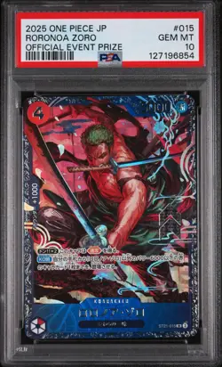 PSA 10 GEM MINT One Piece Card Card Roronoa Zoro Flagship Promo ST21-014 Japan - Image 1