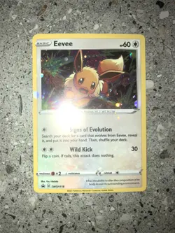 Pokemon TCG Cards Eevee SWSH118 Black Star Promo Holo NM-M * Full Holo Bleed * - Image 3