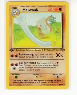 1x Marowak 1st Edition Jungle 39/64 Pokemon Card (Ref:DW) - Image 1
