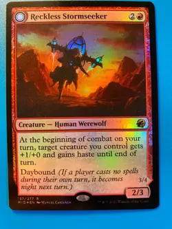 MTG 1x FOIL Reckless Stormseeker # 147 Innistrad Midnight Hunt Magic the x1 NM - Image 1