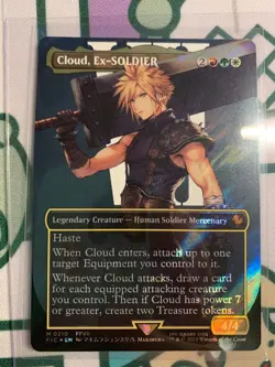Cloud, Ex-SOLDIER M 0210 Borderless Surge Foil Commander: Final Fantasy - NM+ - Image 1