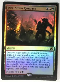 *foil DIRE-STRAIN RAMPAGE Innistrad Midnight Hunt MTG Magic the Gathering - Image 1