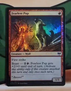 X 1 Fearless Pup FOIL NM Kaldheim KHM 136 MTG Magic The Gathering - Image 1
