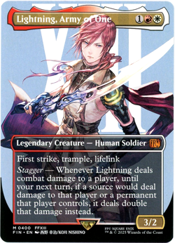 Lightning, Army of One (Borderless) - 0400 - Final Fantasy MTG - NM/M - Image 1