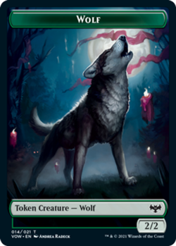 Wolf Token (014/021) Light Play, English Magic the Gathering MTG Innistrad: Crim - Image 1