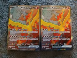 POKEMON TCG Team Rocket's Moltres EX 208/182 FULL ART Destined Rivals LOT (2) - Image 1