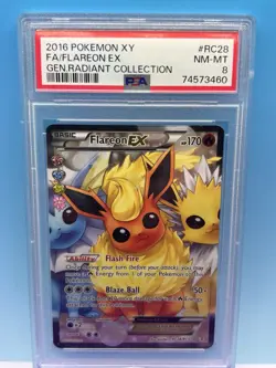 Pokemon TCG Flareon EX Full Art Holo Ultra Rare RC28/RC32 Generations PSA 8 - Image 1