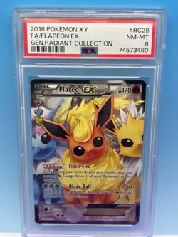 Pokemon TCG Flareon EX Full Art Holo Ultra Rare RC28/RC32 Generations PSA 8 - Image 2