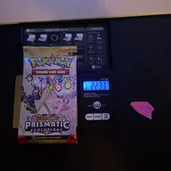 GOD PACKU 22.33g VERY HEAVY Prismatic Evolutions Pokemon Sealed Booster Pack New - Image 1