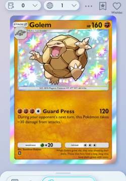 Pokemon TCG POCKET - Golem Shiny 1?, Mega-Rising, English - Image 1