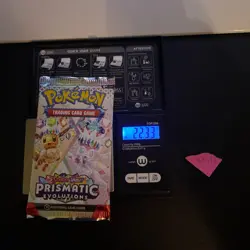 GOD PACKU 22.33g VERY HEAVY Prismatic Evolutions Pokemon Sealed Booster Pack New - Image 1