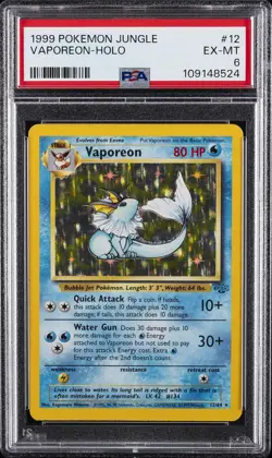 1999 POKEMON JUNGLE #12 VAPOREON-HOLO PSA 6 - Image 1