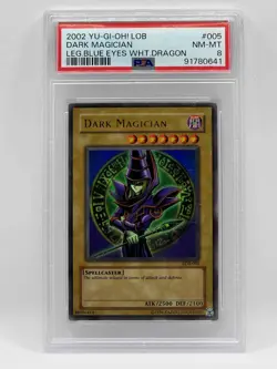 2002 Yu-Gi-Oh! LOB Dark Magician #LOB-005 NM-MT PSA 8 Unlimited Edition - Image 1
