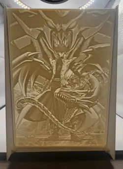 3d Printed Lithopane Yugioh Seto Kaiba with Blue Eyes White Dragon and Obelisk - Image 1