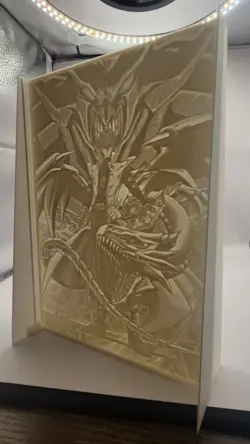 3d Printed Lithopane Yugioh Seto Kaiba with Blue Eyes White Dragon and Obelisk - Image 3