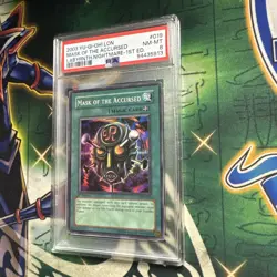 Yugioh! Mask of the Accursed LON-019 Super Rare 1st Edition PSA NM-MT 8 - Image 1