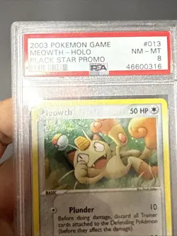 Pokemon Card Meowth 013 Nintendo Black Star Promo Holo Rare PSA 8 NM MT - Image 2
