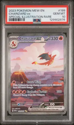 2023 POKEMON MEW EN-151 SPECIAL ILLUSTRATION RARE #199 CHARIZARD EX PSA 10 - Image 1