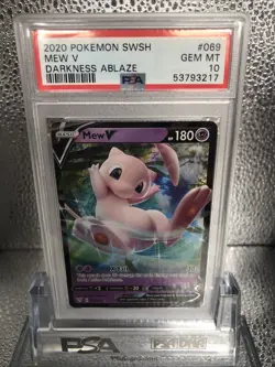 2020 Pokemon Darkness Ablaze Mew V #069/189 PSA 10 GEM MINT - Image 2