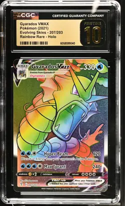 GYARADOS VMAX Evolving Skies Holo Rare #207 CGC Pristine 10 Pokemon [Nostalgium] - Image 1