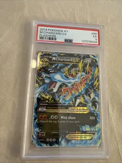 2014 POKEMON XY FLASHFIRE #69 M CHARIZARD EX PSA 5 - Image 1