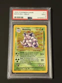 1999 Pokemon NIDOKING 11/102 Base Set Unlimited Holo Vintage English PSA 9 🔥 - Image 1